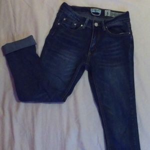 medium wash cropped jeans